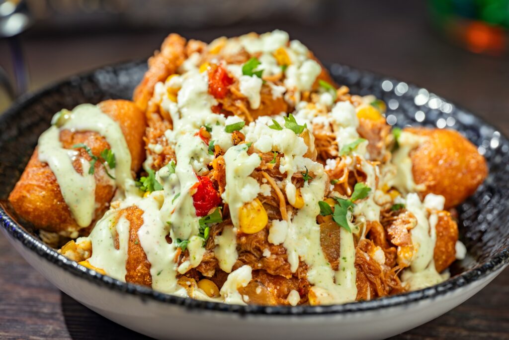 Chipotle Barbecue Pork and Street Corn Mini Corn Dogs